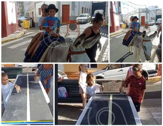 La carrera de burros se suspendió por un paseo de menores alrededor de la plaza y un simulacro de carrera/TA.